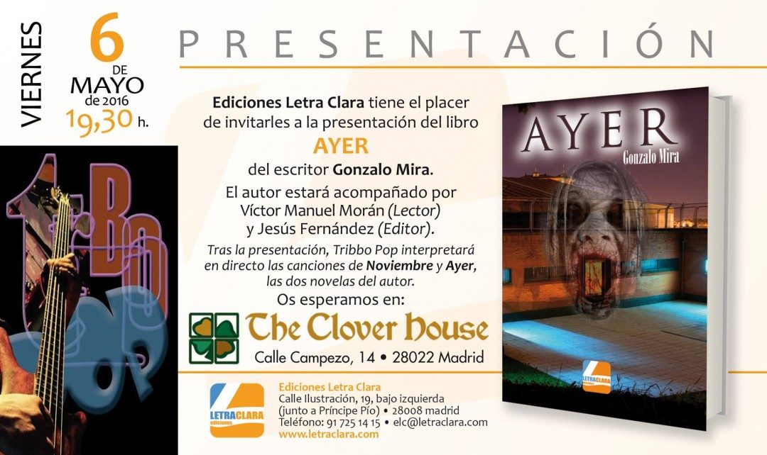 No te puedes perder la presentación del libro ‘Ayer’ de Gonzalo Mira